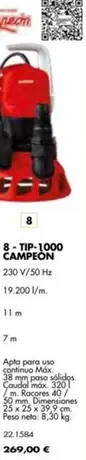 Oferta de Campeón - Tip-1000 por 269€ en Coferdroza