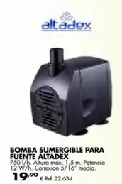 Oferta de Bomba Sumergible Para Fuente Altadex por 19,9€ en Coferdroza
