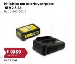 Oferta de Kit Basico Con Bateria Y Cargador 18 V 2.5 Ah por 99,99€ en Coferdroza