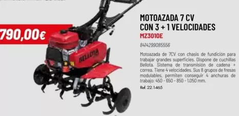 Oferta de Bellota - Motoazada 7 Cv Con 3 + 1 Velocidades  por 790€ en Coferdroza