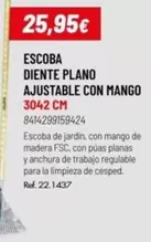 Oferta de Escoba Diente Plano Ajustable Con Mango 3042 Cm por 25,95€ en Coferdroza