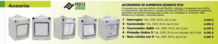 Oferta de Accesorios De Superfice Estanco Ip55 por 4,5€ en Coferdroza