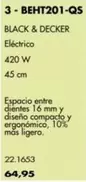 Oferta de Black & Decker - Cortasetos/ Beht201-qs por 64,95€ en Coferdroza