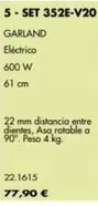 Oferta de Garland - Cortasetos/ Set 352e-v20 por 77,9€ en Coferdroza