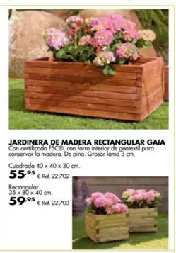Oferta de Jardinera De Madera Rectangular Gaia por 55,95€ en Coferdroza