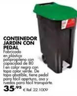 Oferta de Contenedor Jardín Con Pedal por 35,95€ en Coferdroza