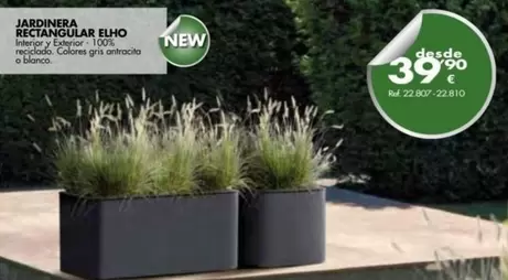 Oferta de Antracita - Jardinera Rectangular Elho por 39,9€ en Coferdroza