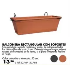Oferta de Antracita - Balconera Rectangular Con Soportes por 13,9€ en Coferdroza