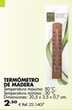 Oferta de Termometro De Madera por 2,5€ en Coferdroza