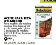 Oferta de Xyladecor - Aceite Para Teca por 9,95€ en Coferdroza