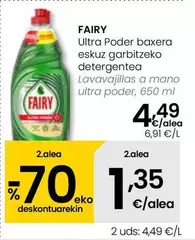 Oferta de Fairy - Lavavajillas A Mano Ultra Poder por 4,49€ en Eroski