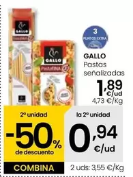 Oferta de Gallo - Pastas Senalizadas por 1,89€ en Eroski