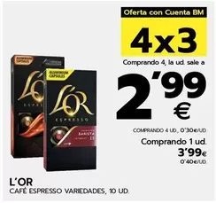Oferta de L'or - Café Espresso Variedades por 3,99€ en BM Supermercados