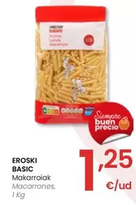 Oferta de Eroski Basic - Macarrones por 1,25€ en Eroski