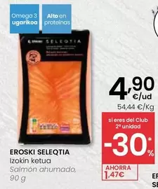 Oferta de Eroski Seleqtia - Salmón Ahumado por 4,9€ en Eroski
