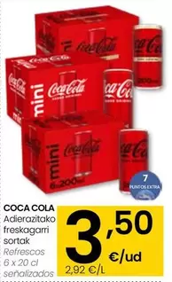 Oferta de Coca-Cola - Refrescos Señalizados  por 3,5€ en Eroski