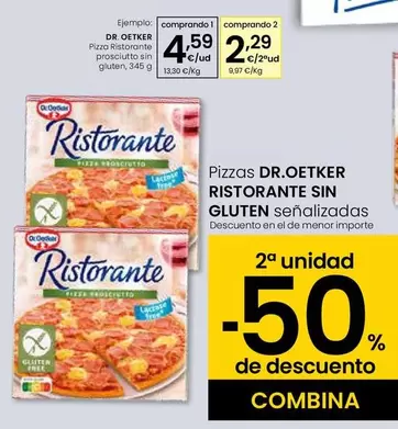 Oferta de Dr Oetker - Pizza Ristorante Prosciutto Sin Gluten por 4,59€ en Eroski