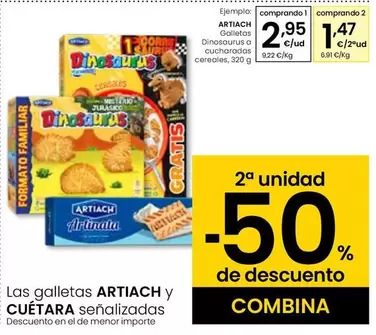 Oferta de Artiach - Galletas Dinosaurus A Cucharadas Cereales por 2,95€ en Eroski