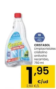 Oferta de Cristasol - Limpiacistal Cistalino Antivaho Recambio por 1,95€ en Eroski
