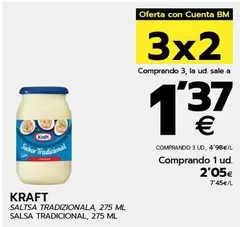 Oferta de Kraft - Salsa Tradicional por 2,05€ en BM Supermercados