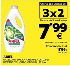Oferta de Ariel - Detergente Líquido Original por 11,99€ en BM Supermercados