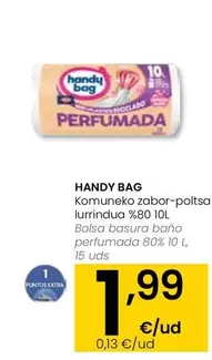 Oferta de Handy Bag - Bolsa Basura Bano Perfumada 80% por 1,99€ en Eroski