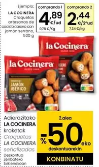 Oferta de La Cocinera - Croquetas Artesanas De Cocido Casero Con Jamón Serrano por 4,89€ en Eroski