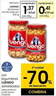 Oferta de Luengo - Garbanzo Cocido Bajo Sal por 1,37€ en Eroski