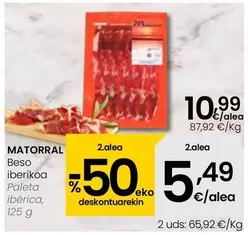 Oferta de Matorral - Paleta Iberica por 10,99€ en Eroski