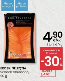 Oferta de Eroski Seleqtia - Salmon Ahumado por 4,9€ en Eroski