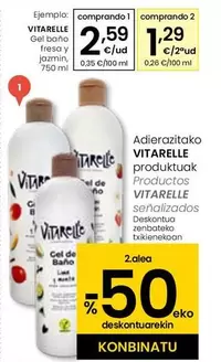 Oferta de Vitarelle - Gel Bano Fresa Y Jazmin por 2,59€ en Eroski