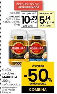 Oferta de Marcilla - Cafe Soluble Natural Creme por 10,29€ en Eroski