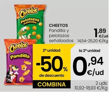 Oferta de Cheetos - Pandilla Y Pelotazos Senalizados por 1,89€ en Eroski