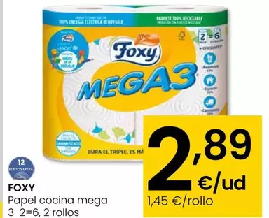 Oferta de Foxy - Papel Cocina Mega  por 2,89€ en Eroski