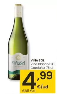Oferta de Viña Sol - Vino Blanco D.O. Cataluña por 4,99€ en Eroski