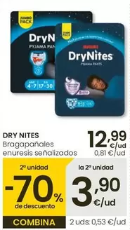 Oferta de DryNites - Bragapanales Enuresis por 12,99€ en Eroski