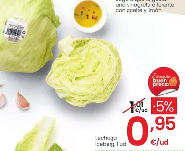Oferta de Lechuga Iceberg por 0,95€ en Eroski