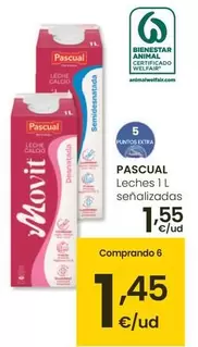Oferta de Pascual - Leches por 1,55€ en Eroski