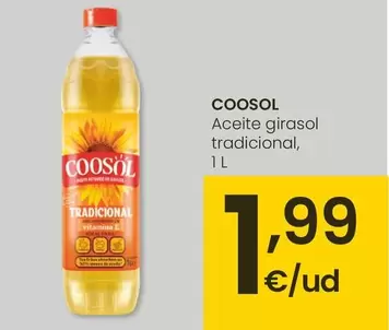 Oferta de Coosol - Aceite Girasol Tradicional por 1,99€ en Eroski