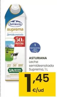 Oferta de Asturiana - Leche Semidesnatada Suprema por 1,45€ en Eroski
