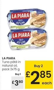 Oferta de La Piara - Tuna Pate In Natural Oil por 3,8€ en Eroski