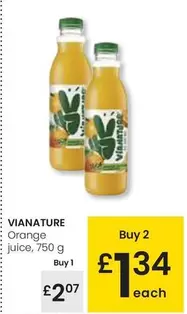 Oferta de Vianature - Orange Juice por 2,07€ en Eroski