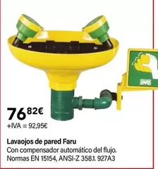 Oferta de Lavaojos De Pared Faru por 76,82€ en Cadena88