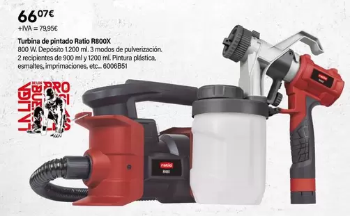 Oferta de Ratio - Turbina De Instad R800x por 66,07€ en Cadena88
