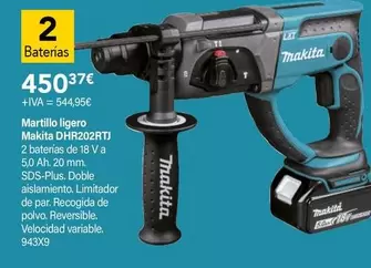 Oferta de Makita - Martillo ligero  Dhar202rti por 450,37€ en Cadena88