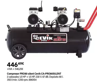 Oferta de Cevik - Compresox Pro8o Silent  Ca-pro8osilent por 446,49€ en Cadena88