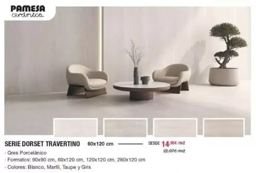 Oferta de Pamesa - Serie Dorset Travertino por 14,95€ en Chafiras