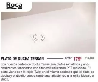 Oferta de Roca - Plato De Ducha Terran por 179€ en Chafiras