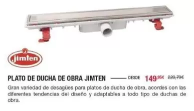 Oferta de Jimten - Plato De Ducha De Obra por 149,95€ en Chafiras