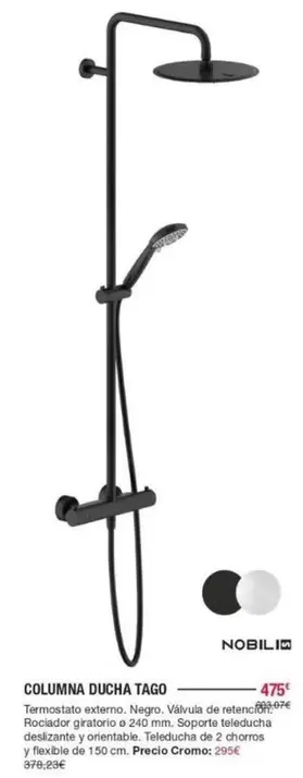 Oferta de Nobilis - Columna Ducha Tago por 475€ en Chafiras